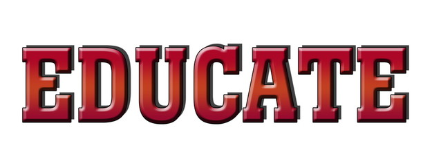 EDUCATE Red Logo Stamp Banner