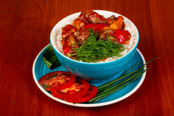 Rice withh meat and vegetables