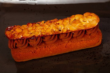 Tasty Eclair with cream