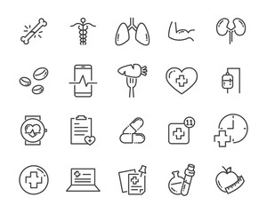 set of health icons