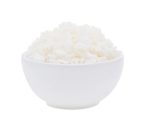  bowl full of rice isolated on white background