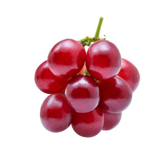 red grapes isolated on white background.