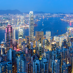 Fototapeta na wymiar Hong Kong night view from Victoria Peak
