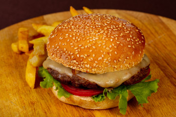 Tasty homemade burger