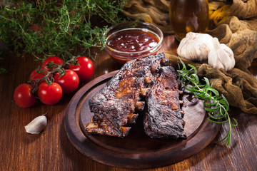 Spicy barbecued pork ribs