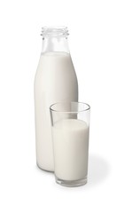 Milk Bottle and Glass