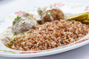 buckwheat with cutlets