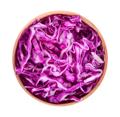 Top view of Purple cabbage isolated on white background