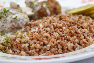 buckwheat with cutlets