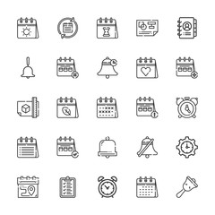 Collection of 25 reminder outline icons