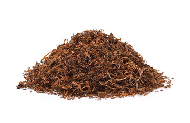 Dried tobacco isolated on white background