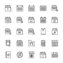 Collection of 25 binder outline icons