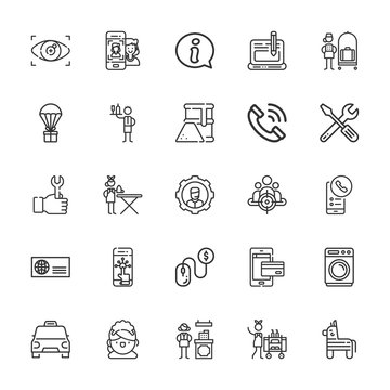 Collection of 25 service outline icons