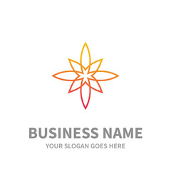 Star flower mandala icon logo template