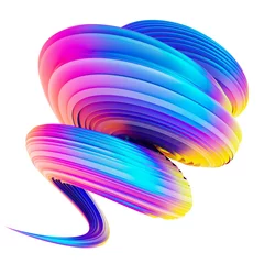 Papier Peint photo Vague abstraite Forme torsadée en spirale de vague abstraite à la mode holographique