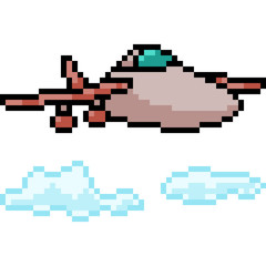 vector pixel art jet plane