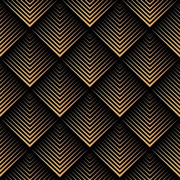 Beautiful Art Deco gold seamless geometric pattern vector