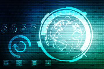 Obraz premium 2d illustration world map abstract background