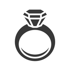 diamond ring, jewelry icon glyph style