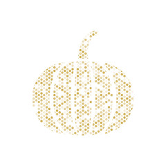 Pumpkin made of golden hexagonal pattern