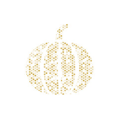 Pumpkin made of golden hexagonal pattern
