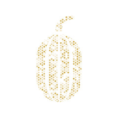 Pumpkin made of golden hexagonal pattern