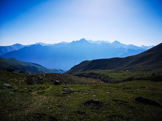 Landscape of high mountains