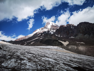 Gergeti glacier and Mount Kazbek