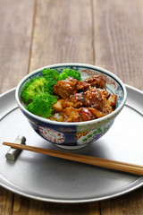 teriyaki chicken rice bowl, japanese food