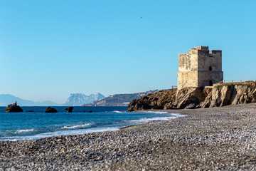 Fototapeta na wymiar Beach of Torre de la Sal, Casares, Malaga, Spain