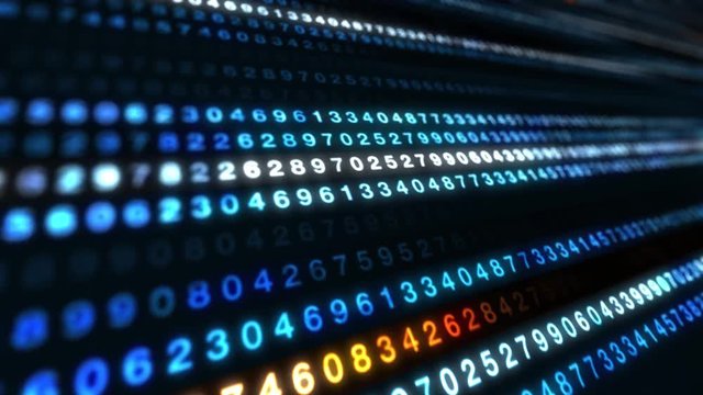 Seamless loop of rows of decimal digits going upward