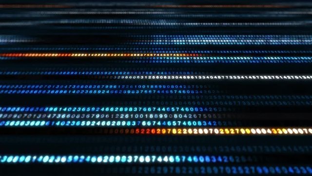 Seamless loop of rows of decimal digits going upward