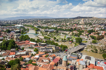 Fototapeta premium view of old Tbilisi on a sunny day