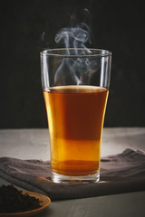 Hot black tea.