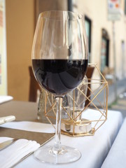 Glass of red wine 