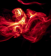 Red smoke on black background
