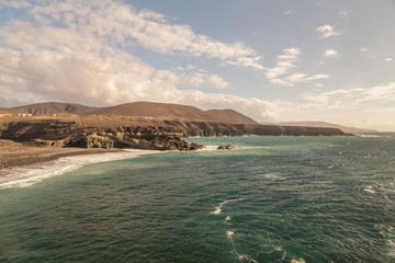 Rocky coastline close to Ajuy, Fuerteventura.
