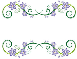 purple orchids ornament wall sticker