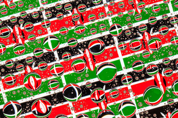 Rain drops full of Kenya flags