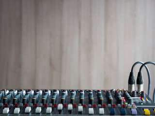 Audio mixer in studio