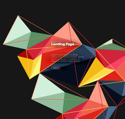 Polygonal geometric design, abstract shape made of triangles, trendy background