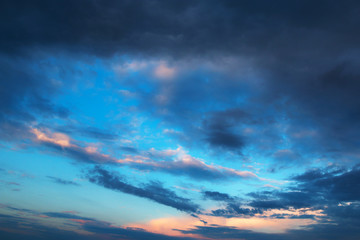 evening sky with clouds at sunset