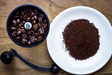 Roasted coffee beans background
