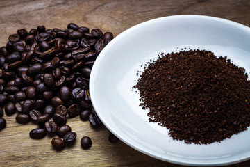 Roasted coffee beans background