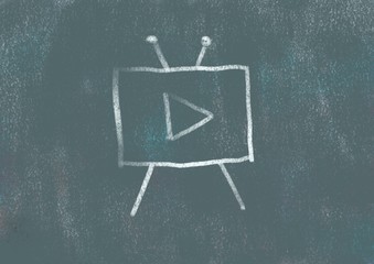 Black board and chalk concepts series, Tv internet video streaming