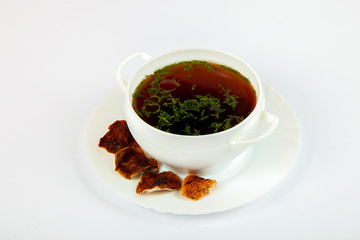 Mushroom soup with white mushrooms