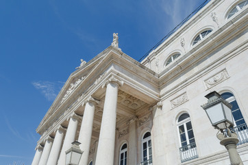 Fototapeta na wymiar Fachada del Teatro Dona Maria, Lisboa. Portugal