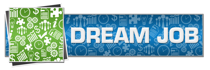 Dream Job Green Left Symbols Blue Text 
