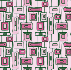 Abstract pink windows vector seamless pattern