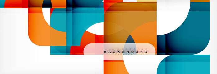 Color square shapes, geometric modern abstract background